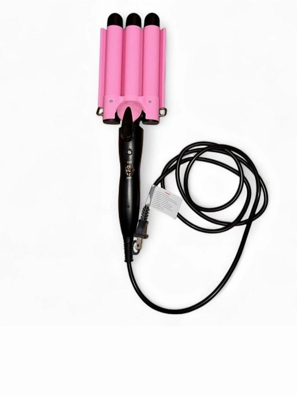 Top4ever 3 Barrel Curling Iron Hair Crimper HE-19 Pink & Black